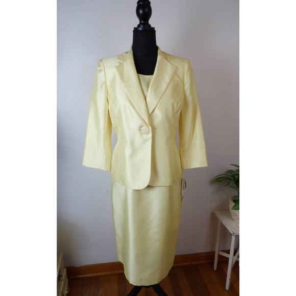 Vintage 80's/90's Classy Yellow Two-Piece Dress Suit / Nwt - Picture 2 of 16